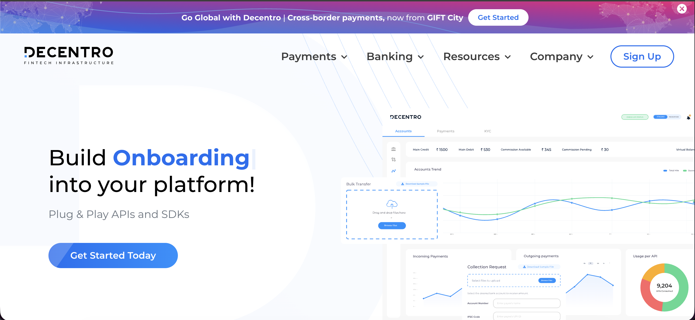 Decentro website
